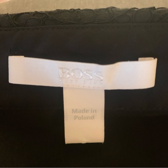 HUGO BOSS “Boresa” Blouse Stretch Poplin Lace Collar - Picture 2 of 16